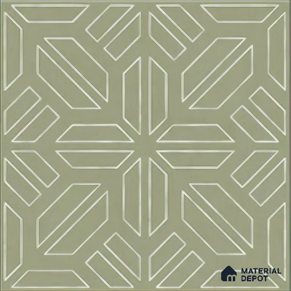 Moroccan Floor & Wall Tile TL 05089 D Morissa Mossy Jade 1 ft x 1 ft Ceramic Matte Finish - 9 mm | Suitable for Bathroom, Kitchen,  Balcony | Please Expect a Slight Variation of Pattern (Sample)