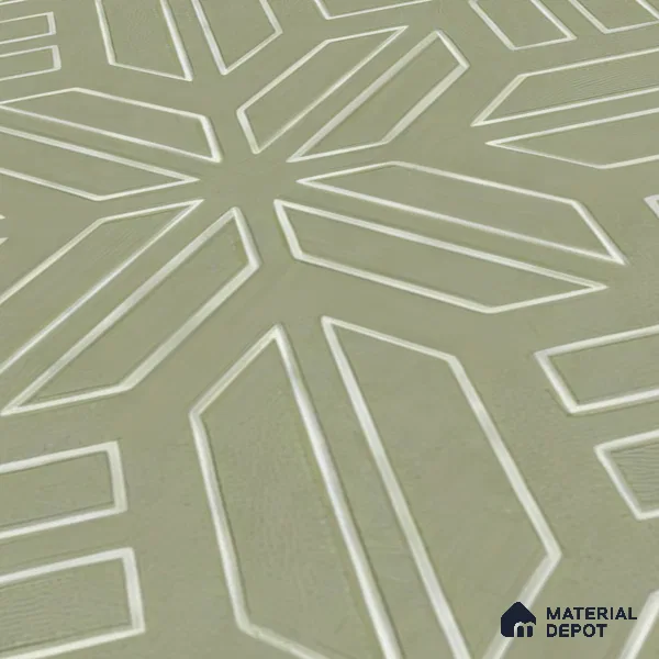 Moroccan Floor & Wall Tile TL 05089 D Morissa Mossy Jade 1 ft x 1 ft Ceramic Matte Finish - 9 mm | Suitable for Bathroom, Kitchen,  Balcony | Please Expect a Slight Variation of Pattern (Sample)