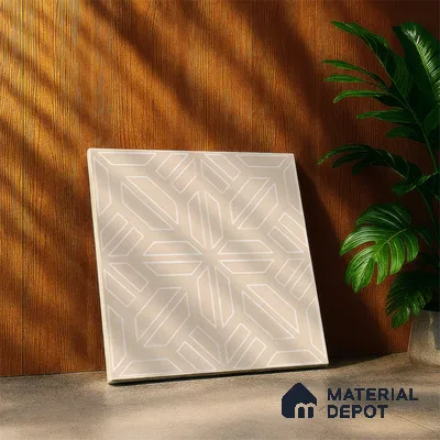 Moroccan Floor & Wall Tile TL 05089 Bauhaus Amber Glow 1 ft x 1 ft Ceramic Matte Finish - 9 mm | Suitable for Bathroom, Kitchen,  Balcony | Please Expect a Slight Variation of Pattern (Sample)