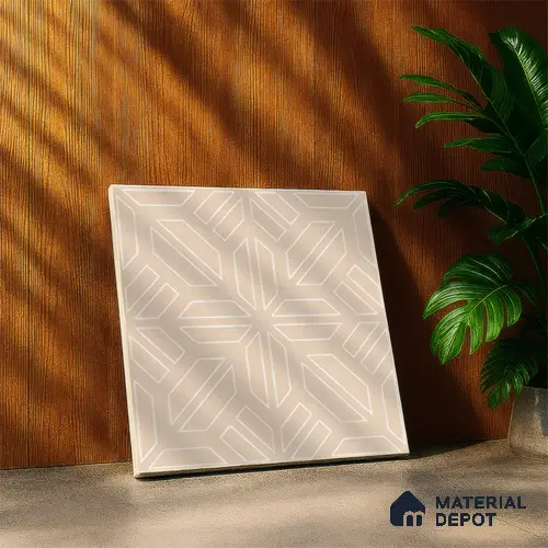 Moroccan Floor & Wall Tile TL 05089 Bauhaus Amber Glow 1 ft x 1 ft Ceramic Matte Finish - 9 mm | Suitable for Bathroom, Kitchen, Balcony | Please Expect a Slight Variation of Pattern