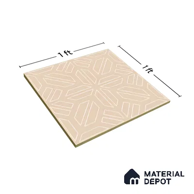Moroccan Floor & Wall Tile TL 05089 Bauhaus Amber Glow 1 ft x 1 ft Ceramic Matte Finish - 9 mm | Suitable for Bathroom, Kitchen,  Balcony | Please Expect a Slight Variation of Pattern (Sample)