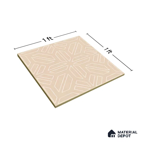 Moroccan Floor & Wall Tile TL 05089 Bauhaus Amber Glow 1 ft x 1 ft Ceramic Matte Finish - 9 mm | Suitable for Bathroom, Kitchen,  Balcony | Please Expect a Slight Variation of Pattern (Sample)