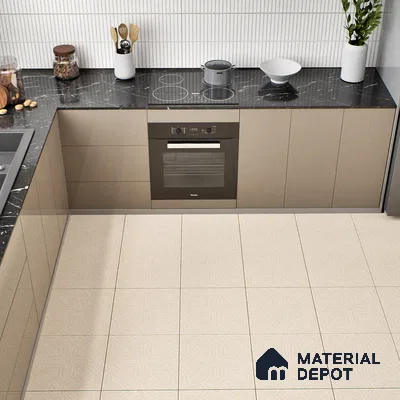 Moroccan Floor & Wall Tile TL 05089 Bauhaus Amber Glow 1 ft x 1 ft Ceramic Matte Finish - 9 mm | Suitable for Bathroom, Kitchen,  Balcony | Please Expect a Slight Variation of Pattern (Sample)