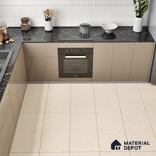 Moroccan Floor & Wall Tile TL 05089 Bauhaus Amber Glow 1 ft x 1 ft Ceramic Matte Finish - 9 mm | Suitable for Bathroom, Kitchen, Balcony | Please Expect a Slight Variation of Pattern