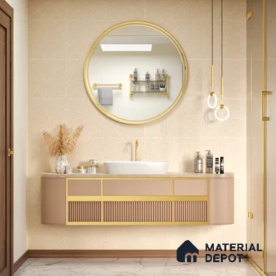 Moroccan Floor & Wall Tile TL 05089 Bauhaus Amber Glow 1 ft x 1 ft Ceramic Matte Finish - 9 mm | Suitable for Bathroom, Kitchen,  Balcony | Please Expect a Slight Variation of Pattern (Sample)