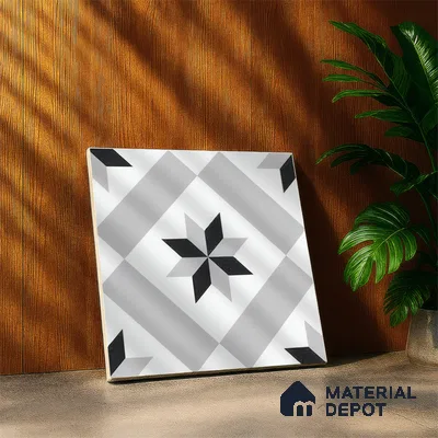 Moroccan Floor & Wall Tile TL 05044 Morissa Astral Kasbah 1 ft x 1 ft Ceramic Matte Finish - 7.5 mm | Suitable for Bathroom, Kitchen,  Balcony | Please Expect a Slight Variation of Pattern (Sample)