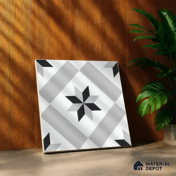 Moroccan Floor & Wall Tile TL 05044 Morissa Astral Kasbah 1 ft x 1 ft Ceramic Matte Finish - 7.5 mm | Suitable for Bathroom, Kitchen,  Balcony | Please Expect a Slight Variation of Pattern (Sample)
