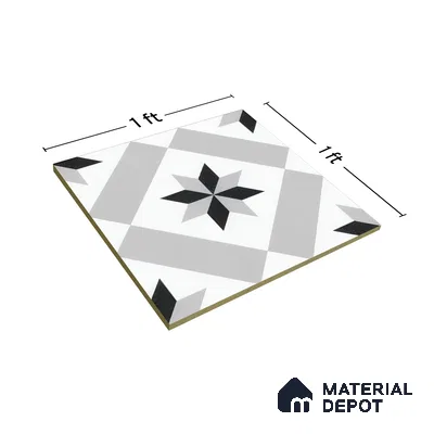 Moroccan Floor & Wall Tile TL 05044 Morissa Astral Kasbah 1 ft x 1 ft Ceramic Matte Finish - 7.5 mm | Suitable for Bathroom, Kitchen,  Balcony | Please Expect a Slight Variation of Pattern (Sample)