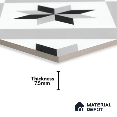Moroccan Floor & Wall Tile TL 05044 Morissa Astral Kasbah 1 ft x 1 ft Ceramic Matte Finish - 7.5 mm | Suitable for Bathroom, Kitchen,  Balcony | Please Expect a Slight Variation of Pattern (Sample)