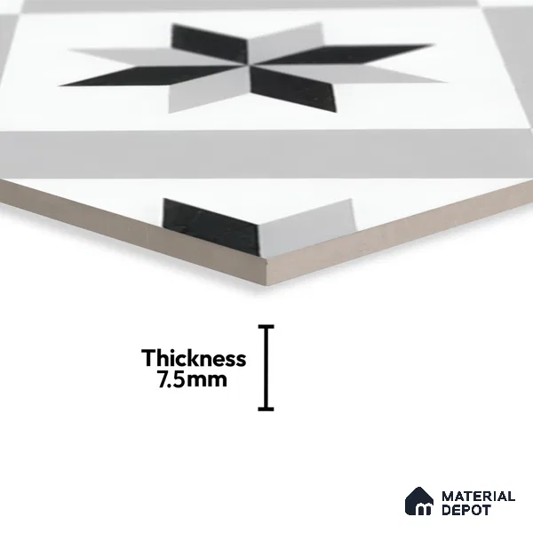 Moroccan Floor & Wall Tile TL 05044 Morissa Astral Kasbah 1 ft x 1 ft Ceramic Matte Finish - 7.5 mm | Suitable for Bathroom, Kitchen,  Balcony | Please Expect a Slight Variation of Pattern (Sample)