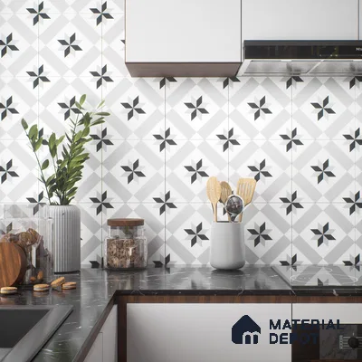Moroccan Floor & Wall Tile TL 05044 Morissa Astral Kasbah 1 ft x 1 ft Ceramic Matte Finish - 7.5 mm | Suitable for Bathroom, Kitchen,  Balcony | Please Expect a Slight Variation of Pattern (Sample)