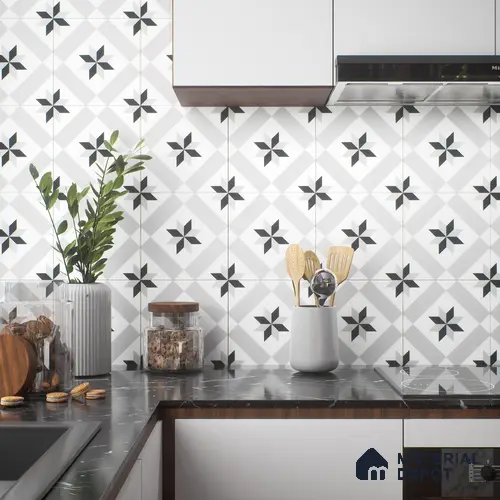 Moroccan Floor & Wall Tile TL 05044 Morissa Astral Kasbah 1 ft x 1 ft Ceramic Matte Finish - 7.5 mm | Suitable for Bathroom, Kitchen, Balcony | Please Expect a Slight Variation of Pattern