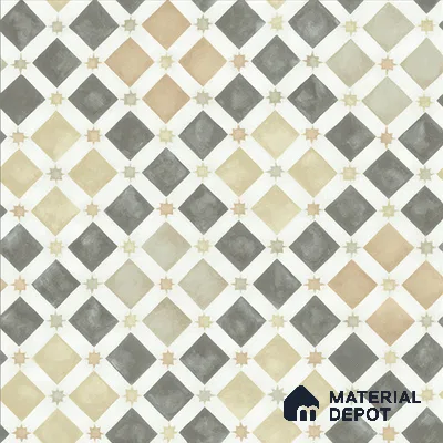 Moroccan Floor & Wall Tile TL 05061 Morissa Atlas Beige Stars 1 ft x 1 ft Ceramic Matte Finish - 8 mm | Suitable for Bathroom, Kitchen, Balcony | Please Expect a Slight Variation of Pattern