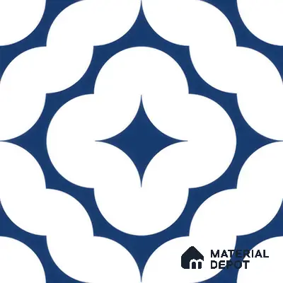 Moroccan Floor & Wall Tile TL 05055 Morissa Azure Cloud Star 1 ft x 1 ft Ceramic Matte Finish - 8 mm | Suitable for Bathroom, Kitchen,  Balcony | Please Expect a Slight Variation of Pattern