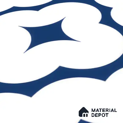 Moroccan Floor & Wall Tile TL 05055 Morissa Azure Cloud Star 1 ft x 1 ft Ceramic Matte Finish - 8 mm | Suitable for Bathroom, Kitchen,  Balcony | Please Expect a Slight Variation of Pattern