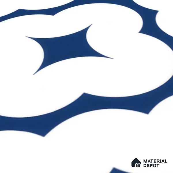 Moroccan Floor & Wall Tile TL 05055 Morissa Azure Cloud Star 1 ft x 1 ft Ceramic Matte Finish - 8 mm | Suitable for Bathroom, Kitchen, Balcony | Please Expect a Slight Variation of Pattern