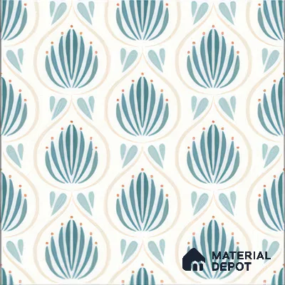 Moroccan Wall & Floor Tile TL 05085 Morissa Azure Frost 1 ft x 1 ft Ceramic Matte Finish - 9 mm | Suitable for Bathroom, Kitchen & Balcony | Please Expect a Slight Variation of Pattern
