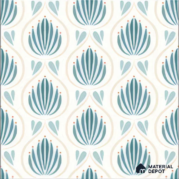 Moroccan Wall & Floor Tile TL 05085 Morissa Azure Frost 1 ft x 1 ft Ceramic Matte Finish - 9 mm | Suitable for Bathroom, Kitchen & Balcony | Please Expect a Slight Variation of Pattern