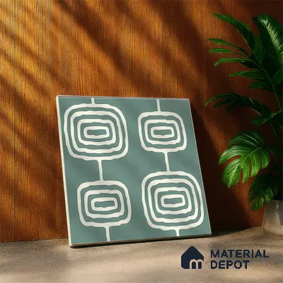 Moroccan Wall & Floor Tile TL 05082 B Bauhaus Emerald Green Box 1 ft x 1 ft Ceramic Matte Finish - 9 mm | Suitable for Bathroom, Kitchen & Balcony | Please Expect a Slight Variation of Pattern