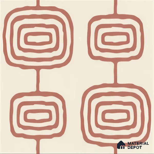 Moroccan Wall & Floor Tile TL 05082 Bauhaus Beige Box 1 ft x 1 ft Ceramic Matte Finish - 9 mm | Suitable for Bathroom, Kitchen & Balcony | Please Expect a Slight Variation of Pattern