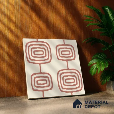 Moroccan Wall & Floor Tile TL 05082 Bauhaus Beige Box 1 ft x 1 ft Ceramic Matte Finish - 9 mm | Suitable for Bathroom, Kitchen & Balcony | Please Expect a Slight Variation of Pattern