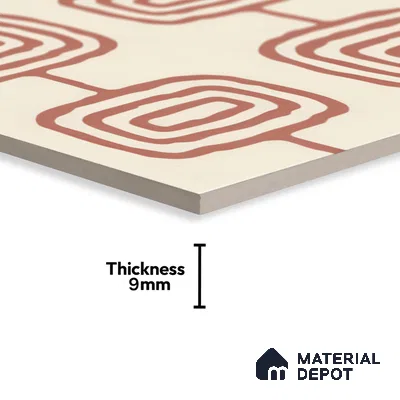 Moroccan Wall & Floor Tile TL 05082 Bauhaus Beige Box 1 ft x 1 ft Ceramic Matte Finish - 9 mm | Suitable for Bathroom, Kitchen & Balcony | Please Expect a Slight Variation of Pattern