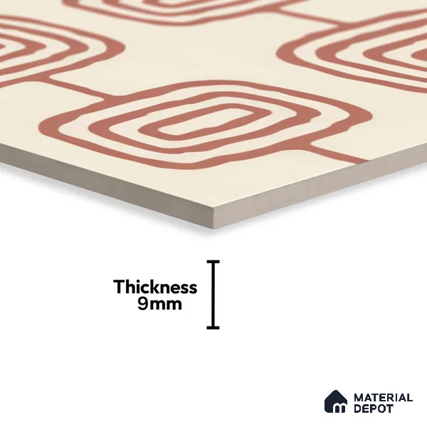 Moroccan Wall & Floor Tile TL 05082 Bauhaus Beige Box 1 ft x 1 ft Ceramic Matte Finish - 9 mm | Suitable for Bathroom, Kitchen & Balcony | Please Expect a Slight Variation of Pattern
