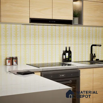 Moroccan Wall Tile TL 05065 Morissa Beige Tropical 1 ft x 1 ft Ceramic Matte Finish - 8 mm | Suitable for Bathroom, Kitchen & Balcony | Please Expect a Slight Variation of Pattern (Sample)
