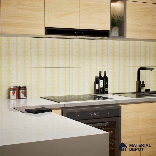 Moroccan Wall Tile TL 05065 Morissa Beige Tropical 1 ft x 1 ft Ceramic Matte Finish - 8 mm | Suitable for Bathroom, Kitchen & Balcony | Please Expect a Slight Variation of Pattern (Sample)