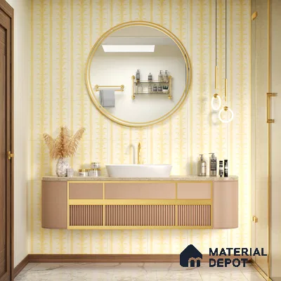 Moroccan Wall Tile TL 05065 Morissa Beige Tropical 1 ft x 1 ft Ceramic Matte Finish - 8 mm | Suitable for Bathroom, Kitchen & Balcony | Please Expect a Slight Variation of Pattern (Sample)