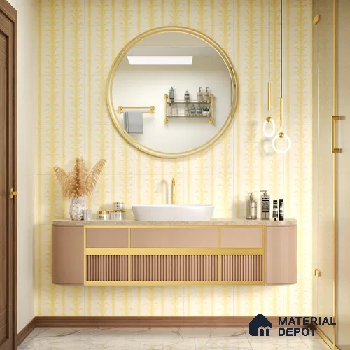 Moroccan Wall Tile TL 05065 Morissa Beige Tropical 1 ft x 1 ft Ceramic Matte Finish - 8 mm | Suitable for Bathroom, Kitchen, Basin Area | Please Expect a Slight Variation of Pattern