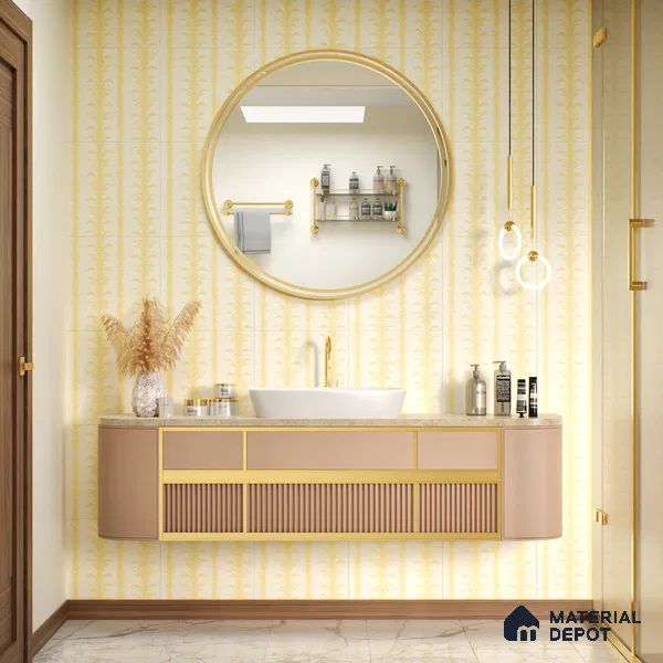Moroccan Wall Tile TL 05065 Morissa Beige Tropical 1 ft x 1 ft Ceramic Matte Finish - 8 mm | Suitable for Bathroom, Kitchen & Balcony | Please Expect a Slight Variation of Pattern (Sample)
