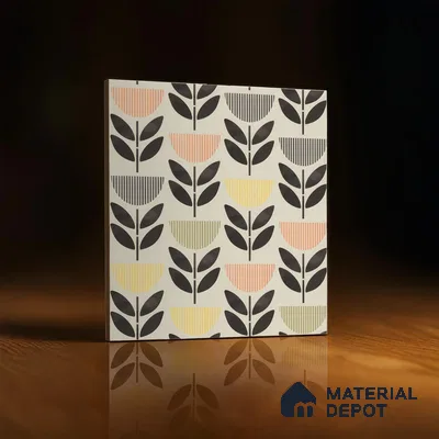 Moroccan Wall Tile Tile TL 05075 Morissa Black Plant Pot 1 ft x 1 ft Ceramic Matte Finish - 8 mm | Suitable for Bathroom, Kitchen & Balcony | Please Expect a Slight Variation of Pattern (Sample)