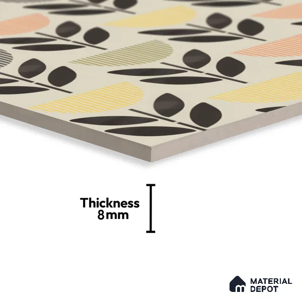 Moroccan Wall Tile Tile TL 05075 Morissa Black Plant Pot 1 ft x 1 ft Ceramic Matte Finish - 8 mm | Suitable for Bathroom, Kitchen & Balcony | Please Expect a Slight Variation of Pattern (Sample)