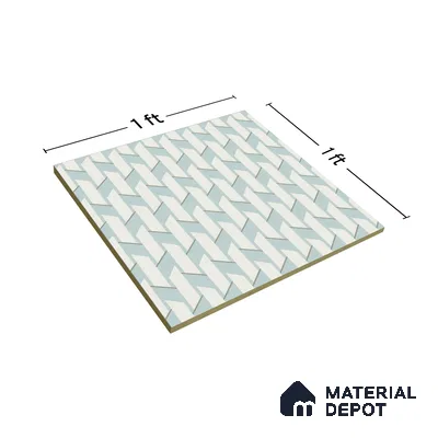 Moroccan Floor & Wall Tile TL 05064 Morissa Blue Abstract 1 ft x 1 ft Ceramic Matte Finish - 8 mm | Suitable for Bathroom, Kitchen,  Balcony | Please Expect a Slight Variation of Pattern (Sample)