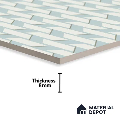 Moroccan Floor & Wall Tile TL 05064 Morissa Blue Abstract 1 ft x 1 ft Ceramic Matte Finish - 8 mm | Suitable for Bathroom, Kitchen,  Balcony | Please Expect a Slight Variation of Pattern (Sample)