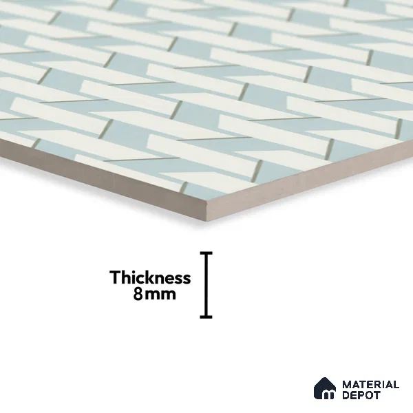 Moroccan Floor & Wall Tile TL 05064 Morissa Blue Abstract 1 ft x 1 ft Ceramic Matte Finish - 8 mm | Suitable for Bathroom, Kitchen,  Balcony | Please Expect a Slight Variation of Pattern (Sample)