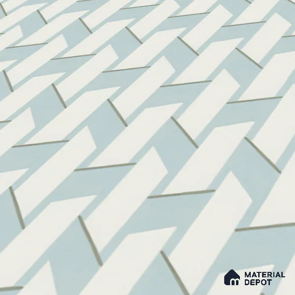 Moroccan Floor & Wall Tile TL 05064 Morissa Blue Abstract 1 ft x 1 ft Ceramic Matte Finish - 8 mm | Suitable for Bathroom, Kitchen,  Balcony | Please Expect a Slight Variation of Pattern (Sample)