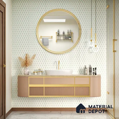 Moroccan Floor & Wall Tile TL 05064 Morissa Blue Abstract 1 ft x 1 ft Ceramic Matte Finish - 8 mm | Suitable for Bathroom, Kitchen,  Balcony | Please Expect a Slight Variation of Pattern (Sample)
