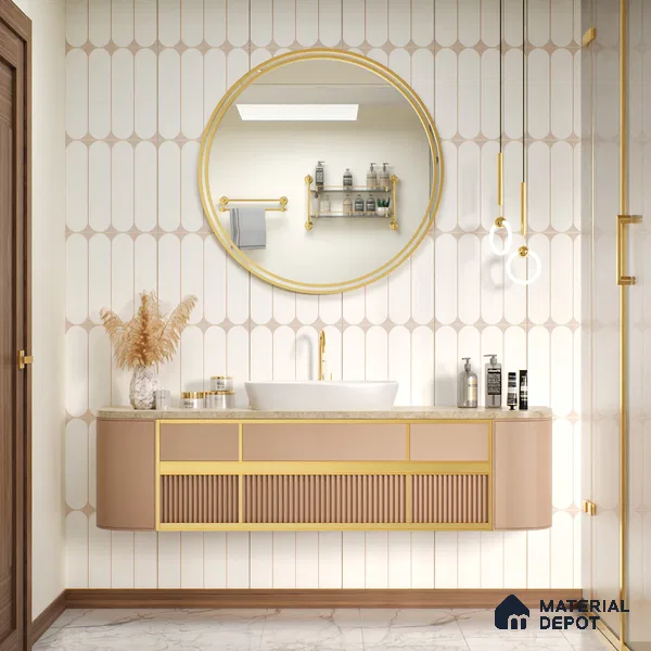 Moroccan Wall Tile TL 05081 B Bauhaus Beige Frost 1 ft x 1 ft Ceramic Matte Finish - 9 mm | Suitable for Bathroom, Kitchen, Basin Area | Please Expect a Slight Variation of Pattern