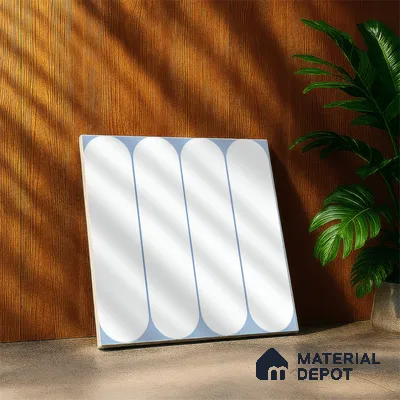 Moroccan Wall Tile Tile TL 05081 Morissa Cobalt Frost 1 ft x 1 ft Ceramic Matte Finish - 9 mm | Suitable for Bathroom, Kitchen, Basin Area | Please Expect a Slight Variation of Pattern