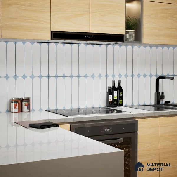 Moroccan Wall Tile Tile TL 05081 Morissa Cobalt Frost 1 ft x 1 ft Ceramic Matte Finish - 9 mm | Suitable for Bathroom, Kitchen, Basin Area | Please Expect a Slight Variation of Pattern