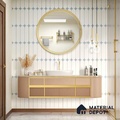 Moroccan Wall Tile Tile TL 05081 Morissa Cobalt Frost 1 ft x 1 ft Ceramic Matte Finish - 9 mm | Suitable for Bathroom, Kitchen, Basin Area | Please Expect a Slight Variation of Pattern