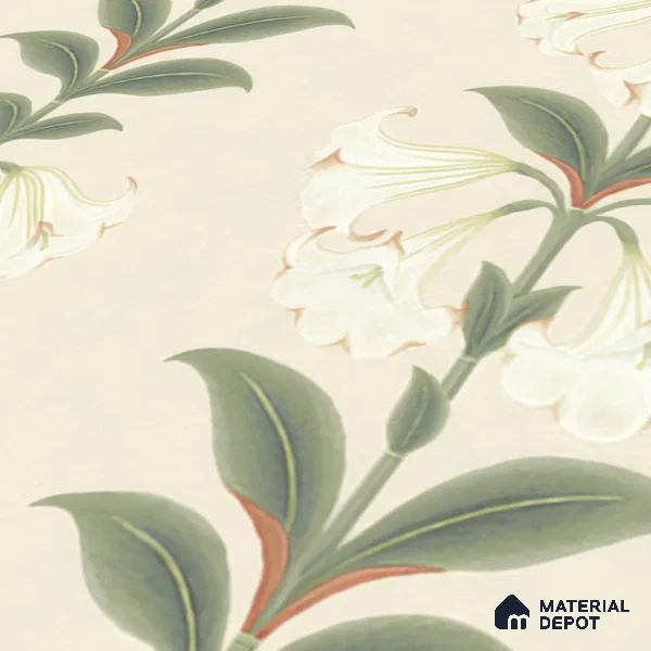 Floral Wall Tile TL 05073 Morissa Cream Tropical 1 ft x 1 ft Ceramic Matte Finish - 8 mm | Suitable for Bathroom, Kitchen & Balcony | Please Expect a Slight Variation of Pattern