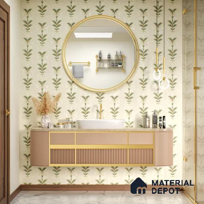 Floral Wall Tile TL 05073 Morissa Cream Tropical 1 ft x 1 ft Ceramic Matte Finish - 8 mm | Suitable for Bathroom, Kitchen & Balcony | Please Expect a Slight Variation of Pattern