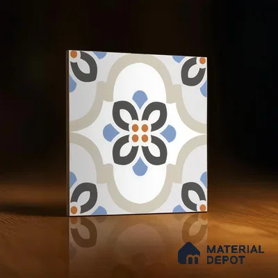 Moroccan Floor & Wall Tile TL 05051 Morissa Desert Bloom 1 ft x 1 ft Ceramic Matte Finish - 7.5 mm | Suitable for Bathroom, Kitchen,  Balcony | Please Expect a Slight Variation of Pattern (Sample)