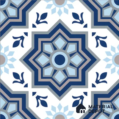 Moroccan Floor & Wall Tile TL 05054 Morissa Fez Illusion 1 ft x 1 ft Ceramic Matte Finish - 8 mm | Suitable for Bathroom, Kitchen,  Balcony | Please Expect a Slight Variation of Pattern (Sample)