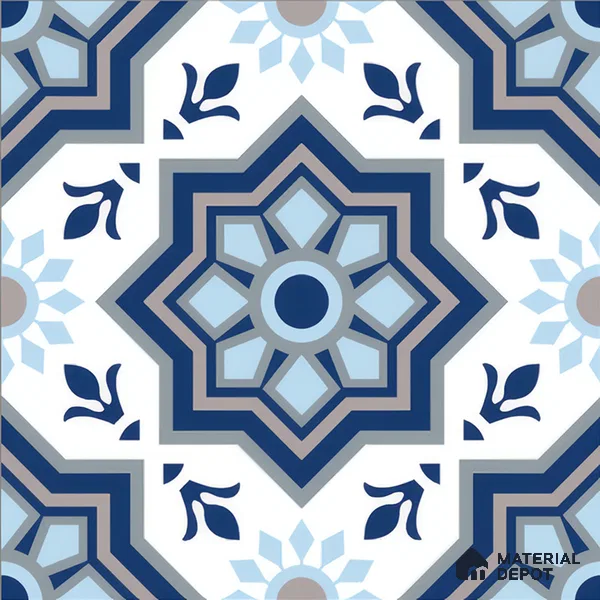 Moroccan Floor & Wall Tile TL 05054 Morissa Fez Illusion 1 ft x 1 ft Ceramic Matte Finish - 8 mm | Suitable for Bathroom, Kitchen,  Balcony | Please Expect a Slight Variation of Pattern (Sample)