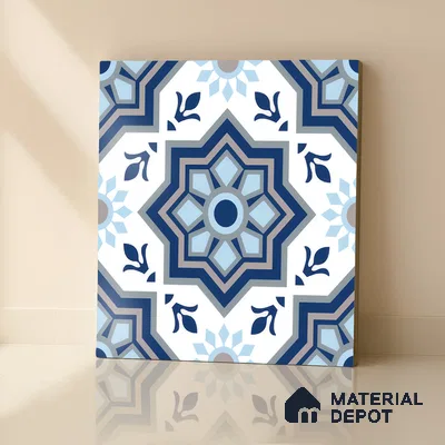 Moroccan Floor & Wall Tile TL 05054 Morissa Fez Illusion 1 ft x 1 ft Ceramic Matte Finish - 8 mm | Suitable for Bathroom, Kitchen,  Balcony | Please Expect a Slight Variation of Pattern (Sample)