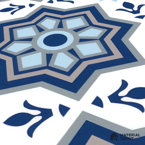 Moroccan Floor & Wall Tile TL 05054 Morissa Fez Illusion 1 ft x 1 ft Ceramic Matte Finish - 8 mm | Suitable for Bathroom, Kitchen,  Balcony | Please Expect a Slight Variation of Pattern (Sample)